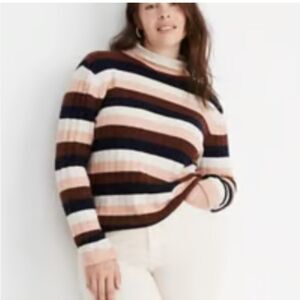 Madewell striped turtle neck sweater multicolor Mock neck size 3X